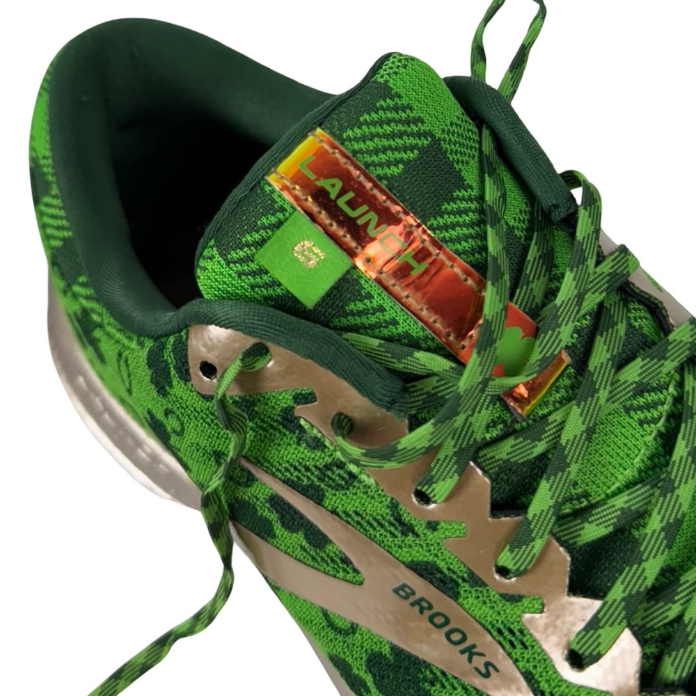 Brooks Launch 6 Run Lucky Green Gold Shamrock Shoes Womens Size US 8 Clover - Picture 10 of 12